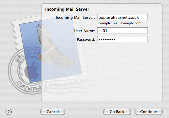 Incoming Mail Server Settings